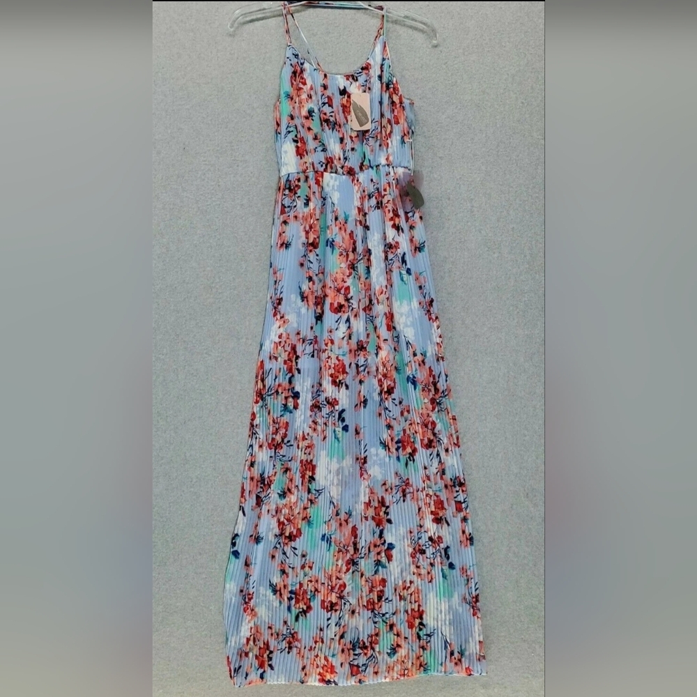 Forever 21 Spaghetti Strap Maxi Dress Womens S Multicolor Floral Sleeveless